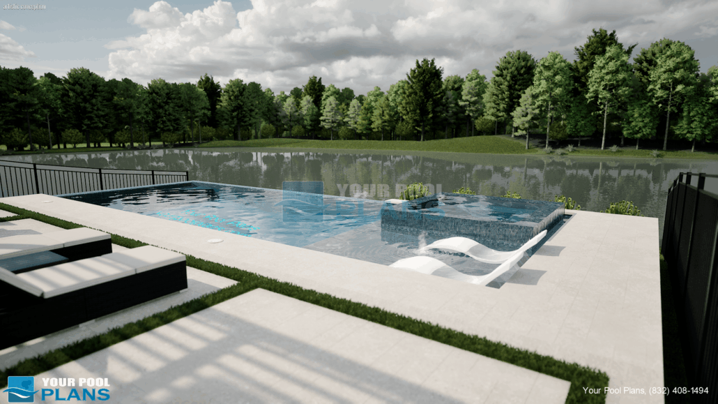 Pool designs and plans Idaho 3D rendering example