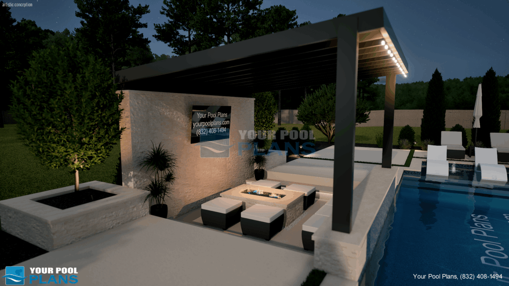 Pool designs and plans in Missouri 3D design rendering example
