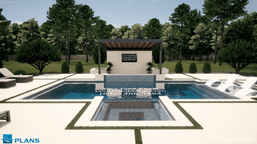 Pool designs and plans in Missouri 3D design rendering example