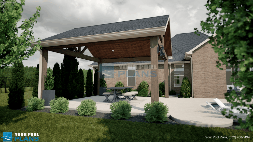 Swimming pool design and plans Indiana 3D rendering example