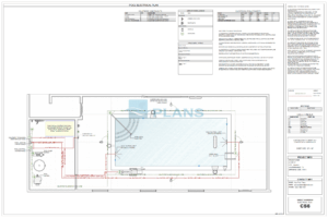 Swimming pool electrical plan drawing for permit