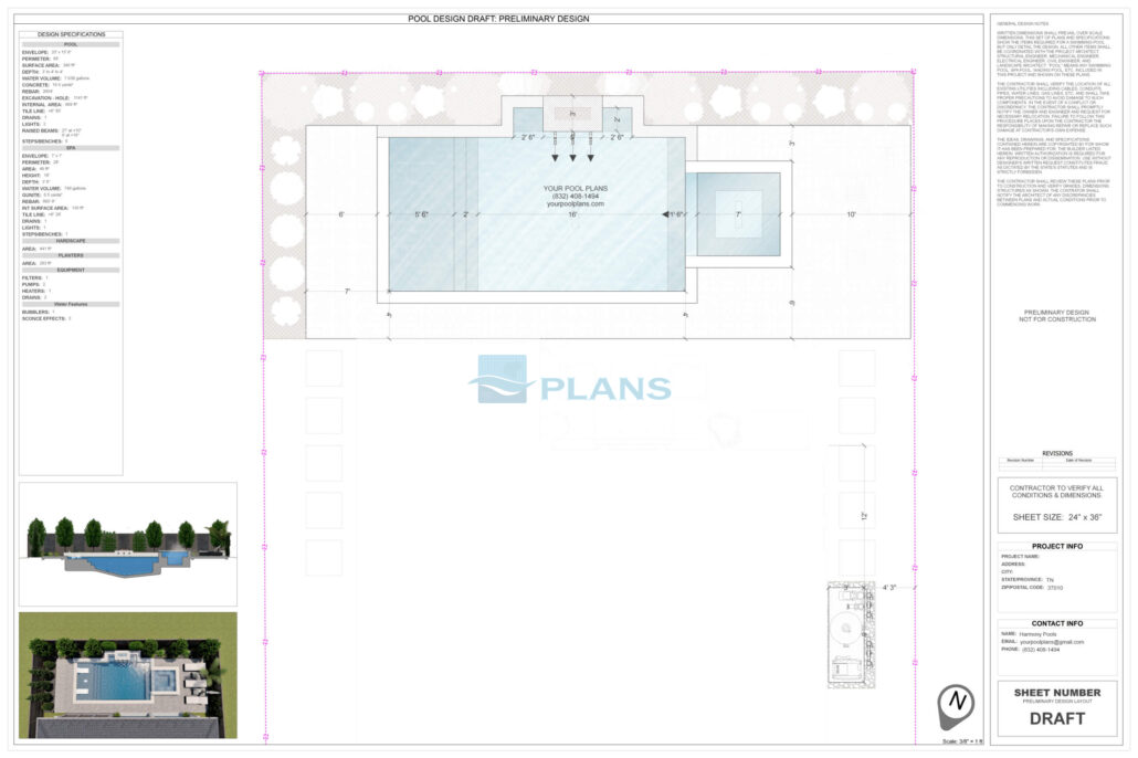 pool design services Tennessee blueprint drawing